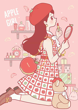 Apple Girl Illustration