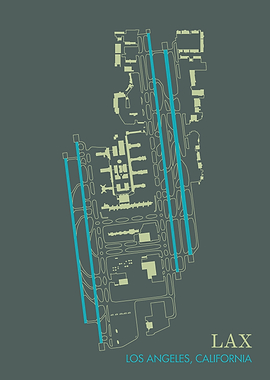 LAX Airport Map Art Print