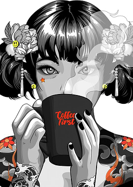 Coffee Woman Illustration