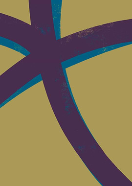 Abstract Curves in Purple and Teal