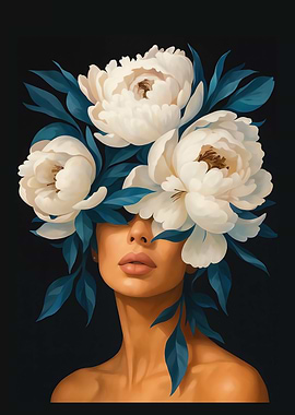 Woman with Floral Headpiece Portrait