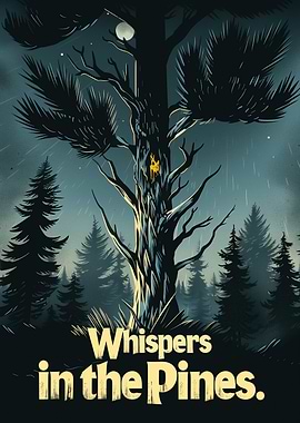 Whispers in the pines horror poster