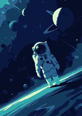 Astronaut in Space Digital Art