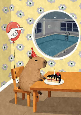 Capybara Birthday Party Weirdcore Aesthetic