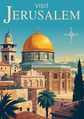 Visit Jerusalem Travel Poster Art
