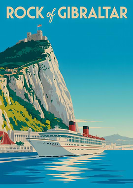 Rock of Gibraltar Travel Poster
