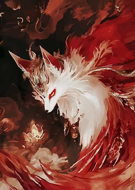 Elegant Fox Spirit Digital Painting
