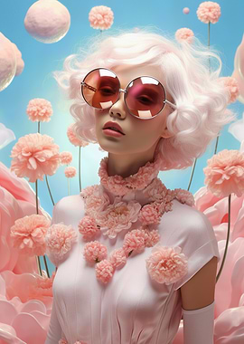 Pink Floral Fashion Portrait