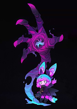 Chibi Character with Magical Aura