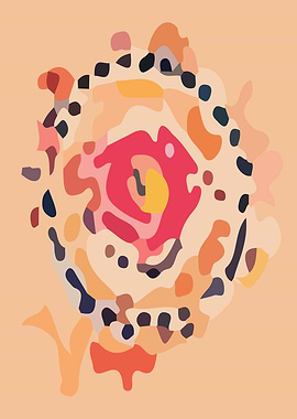 Abstract Floral Design in Warm Tones