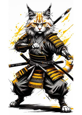 Samurai Cat Warrior