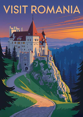 Visit Romania Travel Poster