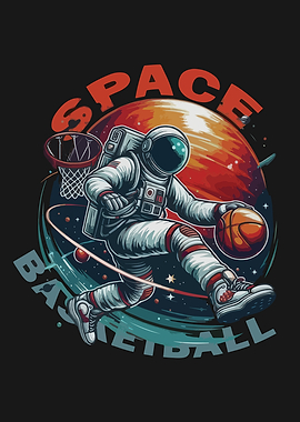 Space Basketball Astronaut Graphic