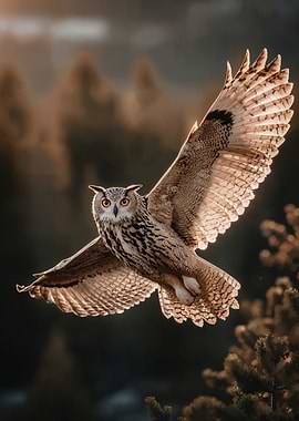 Majestic Owl in Flight