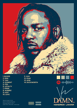 Kendrick Lamar DAMN. Album Cover Art