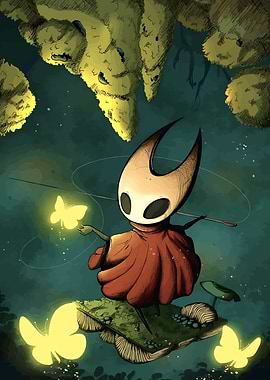 Hornet and Butterflies from Hollow Knight