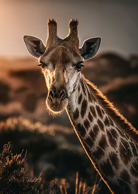 Giraffe in Golden Light