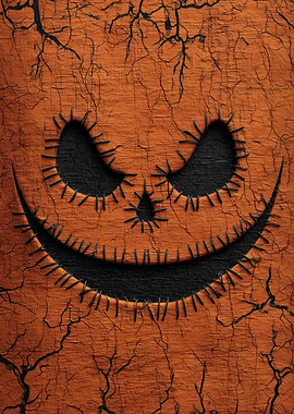 Cracked Pumpkin Face Halloween