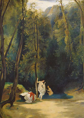Bathers in the Woods Painting