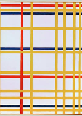 Abstract Grid with Primary Colors
