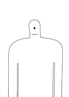 Minimalist Cyclops Figure Line Art