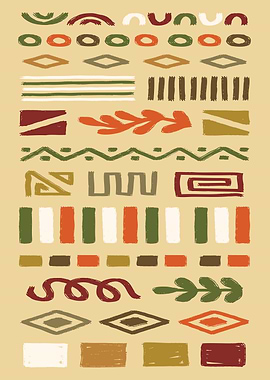 Abstract Geometric Pattern with Earthy Tones