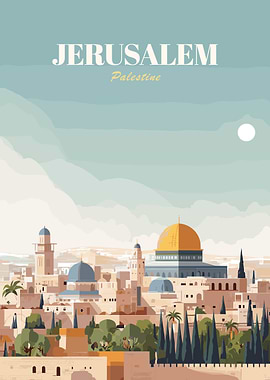 Jerusalem, Palestine Travel Poster