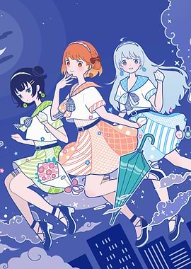 Anime Girls in Sailor Outfits Illustration