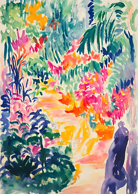 Colorful Abstract Garden Painting