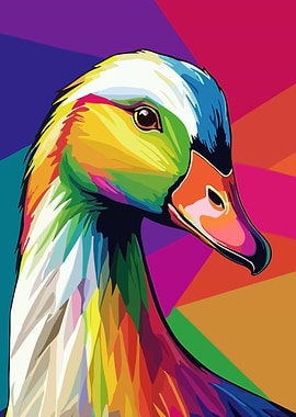 Colorful Duck Pop Art Portrait