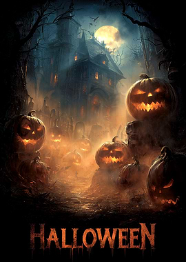 Halloween Night with Haunted House