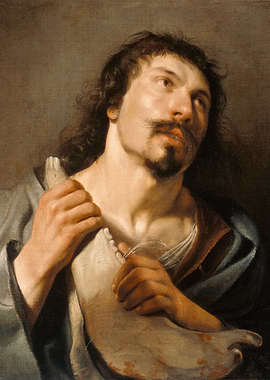 Man with Lamb, Painting