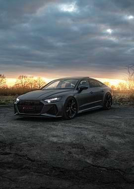 Sleek Gray Audi RS7 at Sunset