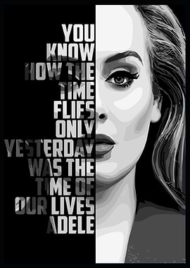 Adele Portrait with Lyrics