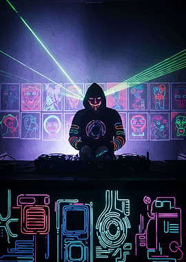 Anonymous DJ Neon Lights