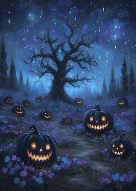 Halloween Night Pumpkin Patch
