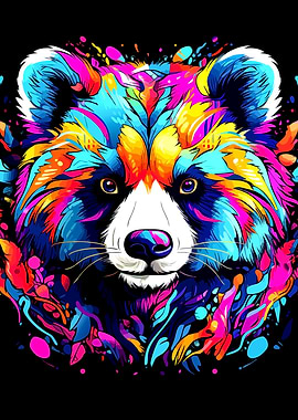 Colorful Raccoon Portrait