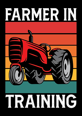 Farmer in Training Tractor Graphic