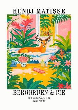 Antelope in Bathtub Art Print