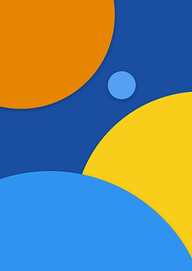 Abstract Circles: Blue, Yellow, and Orange
