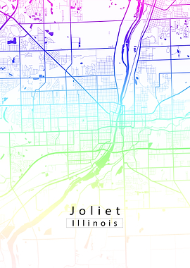 Joliet Illinois City Map