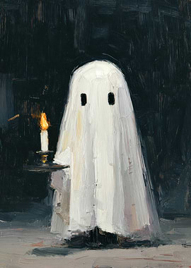 Ghost with Candle Painting #HalloweenChallenge
