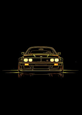 BMW E30 M3 Golden Outline