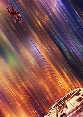 Astronaut Falling from Space Station