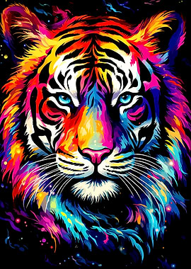 Colorful Tiger Portrait