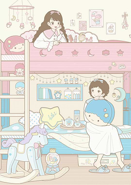 Kiki and Lala's Room Illustration