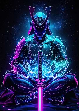 Cyberpunk Samurai Meditation