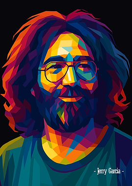 Jerry Garcia Colorful Portrait