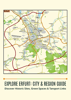 Erfurt City and Region Guide Map