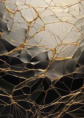 Abstract Gold Veins Dark